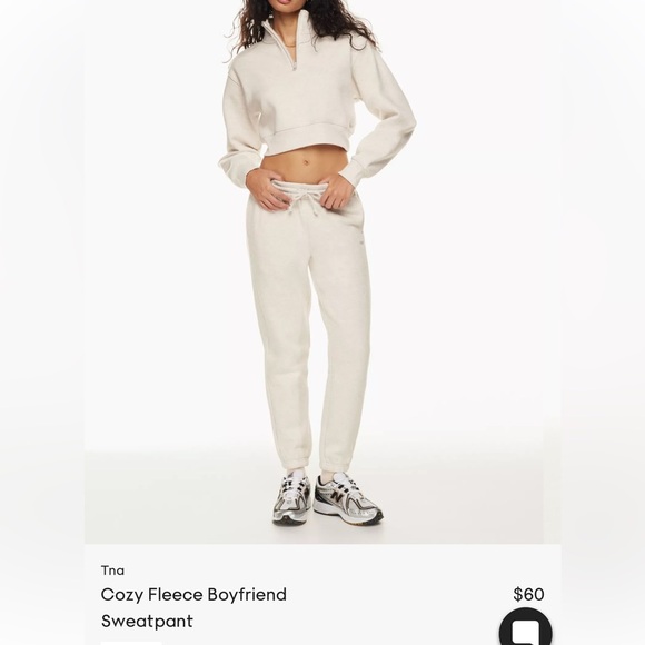 Aritzia TNA NEW cozy fleece boyfriend sweatpant size XS - Picture 5 of 5
